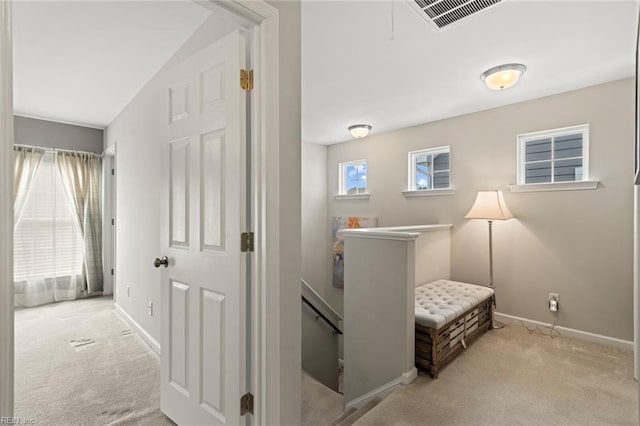 513 Simpson Ln, Chesapeake, VA 23323 - hall featuring carpet floors, baseboards, and an upstairs landing