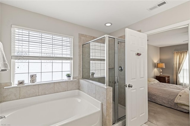 513 Simpson Ln, Chesapeake, VA 23323 - full bath with ensuite bathroom, plenty of natural light, a bath, and a stall shower