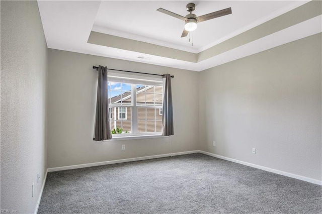 613 Freeman Dr, Hampton, VA 23666 - carpeted spare room featuring a raised ceiling, baseboards, a ceiling fan, and ornamental molding