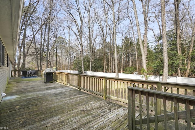 28111 Harbor Rd, Melfa, VA 23410 - deck with a grill and a fenced backyard