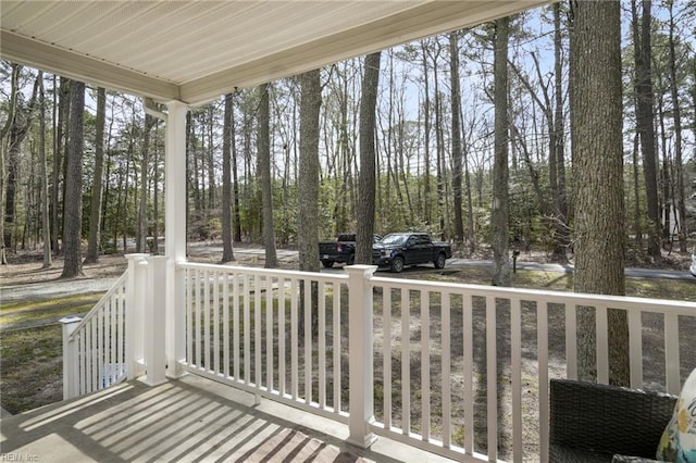 28111 Harbor Rd, Melfa, VA 23410 - deck with view of scattered trees