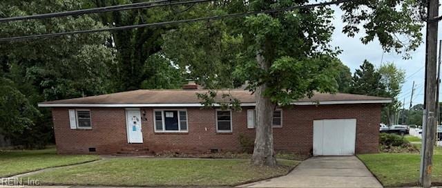 616 S Rosemont Rd, Virginia Beach, VA 23452 - single story home featuring crawl space, a front lawn, and brick siding