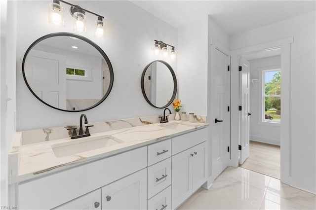 107 Wheeley Cir, Yorktown, VA 23693 - full bath featuring marble finish floors and double vanity