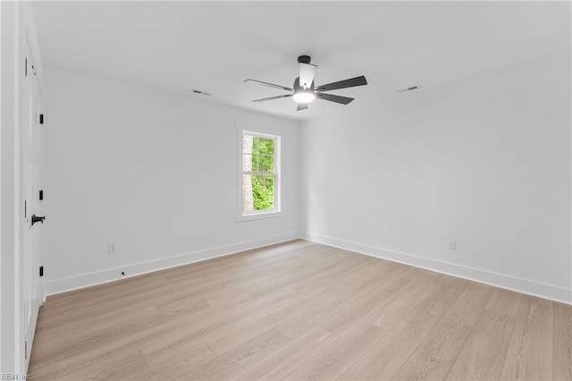 107 Wheeley Cir, Yorktown, VA 23693 - empty room with a ceiling fan, light wood-style floors, and baseboards