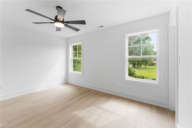107 Wheeley Cir, Yorktown, VA 23693 - spare room with baseboards, light wood-style flooring, and ceiling fan