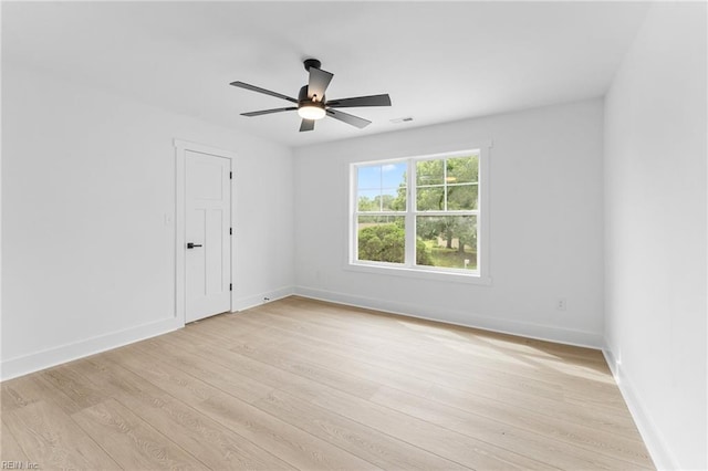 107 Wheeley Cir, Yorktown, VA 23693 - spare room with ceiling fan, light wood-style flooring, and baseboards