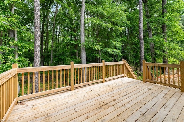 107 Wheeley Cir, Yorktown, VA 23693 - wooden terrace with view of wooded area