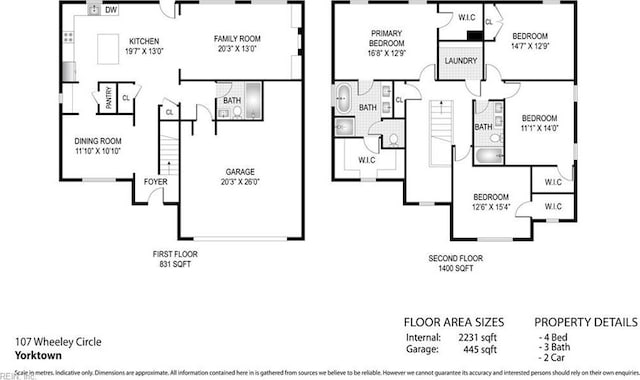 107 Wheeley Cir, Yorktown, VA 23693 - home floor plan