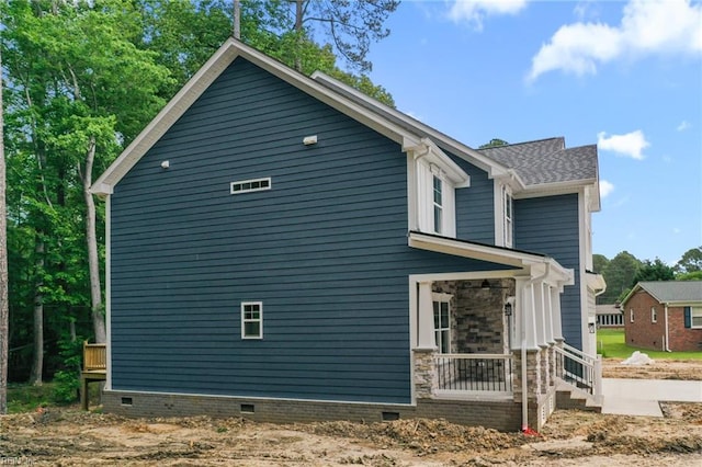 107 Wheeley Cir, Yorktown, VA 23693 - view of home's exterior with crawl space and covered porch