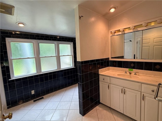 1224 Old Clubhouse Rd, Virginia Beach, VA 23453 - full bath with tile walls, vanity, and tile patterned floors
