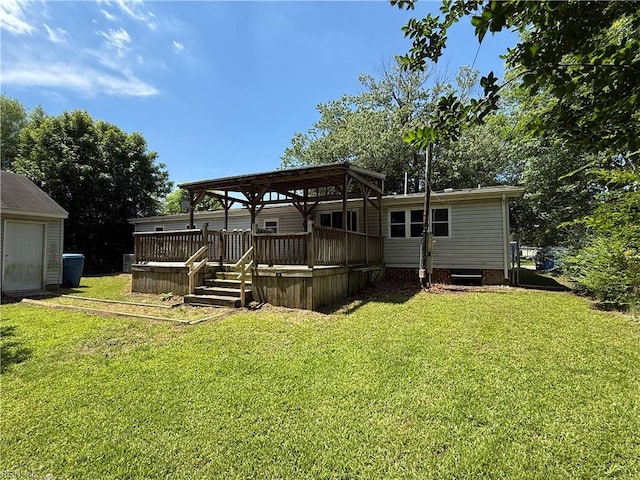 1224 Old Clubhouse Rd, Virginia Beach, VA 23453 - rear view of house featuring a yard and a wooden deck