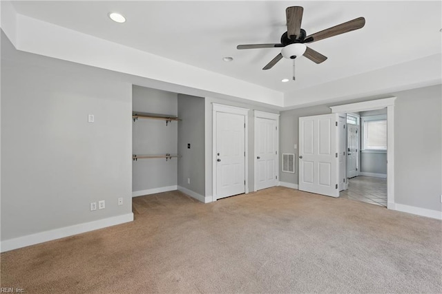 9628 7th Bay St Unit A, Norfolk, VA 23518 - unfurnished bedroom with carpet, baseboards, two closets, recessed lighting, and ensuite bath