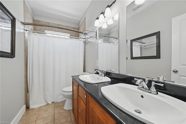 9628 7th Bay St Unit A, Norfolk, VA 23518 - bathroom with tile patterned floors, toilet, double vanity, and shower / tub combo