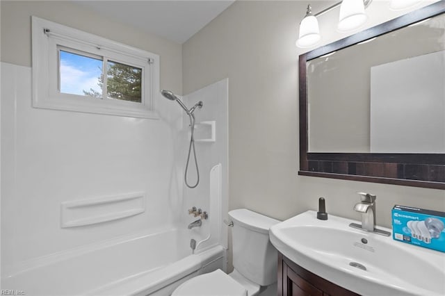 1 Kilbride Ct, Chesapeake, VA 23325 - bathroom featuring toilet, vanity, and bathing tub / shower combination