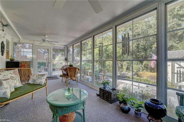 7371 Kirby Cres, Norfolk, VA 23505 - sunroom featuring a ceiling fan