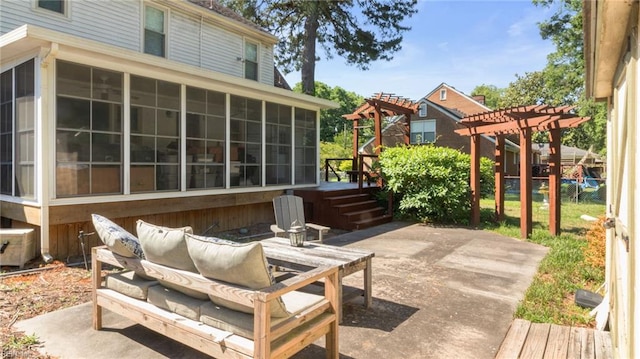 7371 Kirby Cres, Norfolk, VA 23505 - view of patio / terrace featuring a sunroom and an outdoor hangout area