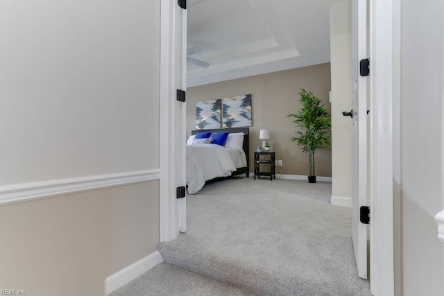3914 Van Ness Dr, Virginia Beach, VA 23462 - carpeted bedroom with baseboards and a tray ceiling