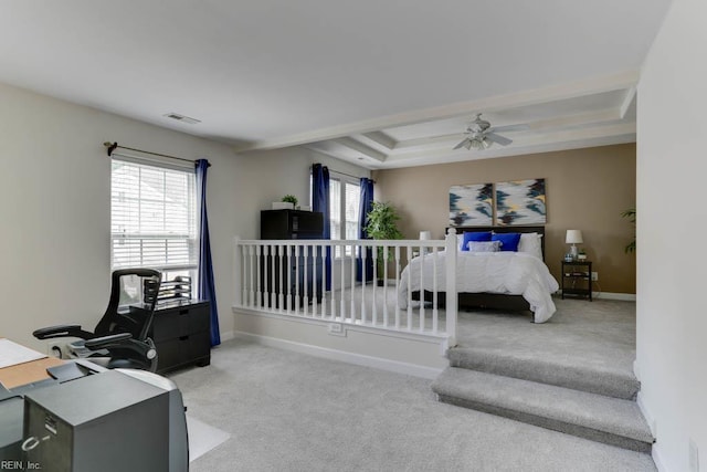 3914 Van Ness Dr, Virginia Beach, VA 23462 - carpeted bedroom with multiple windows, an office area, baseboards, and a tray ceiling
