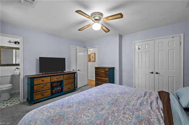 6110 Lyndhurst Ave, Norfolk, VA 23502 - carpeted bedroom featuring ensuite bath, a ceiling fan, and baseboards