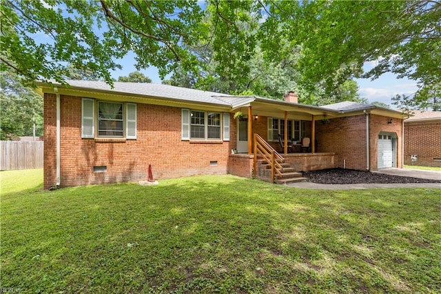 6110 Lyndhurst Ave, Norfolk, VA 23502 - ranch-style house featuring crawl space, a garage, and brick siding