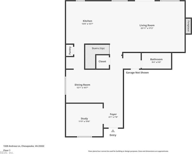 1328 Andreas Ln, Chesapeake, VA 23322 - property floor plan