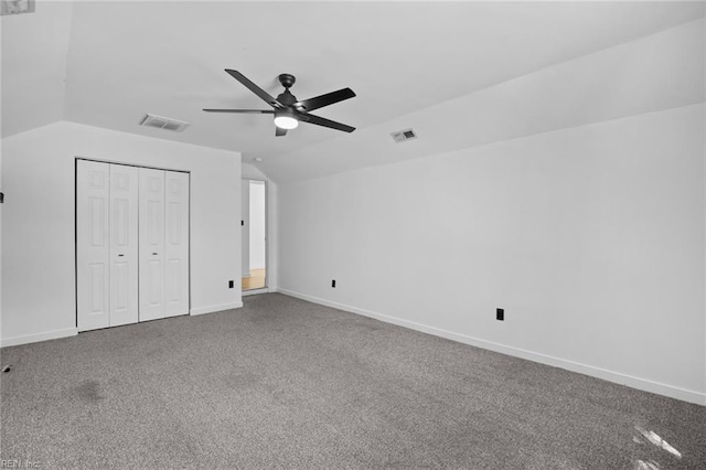 130 Rochdale Ln, Suffolk, VA 23434 - unfurnished bedroom featuring lofted ceiling, carpet, baseboards, and a closet
