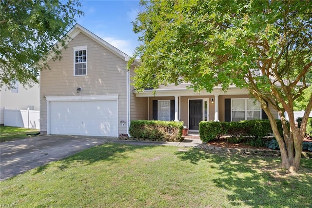 130 Rochdale Ln, Suffolk, VA 23434 - traditional-style house featuring an attached garage, driveway, and a porch