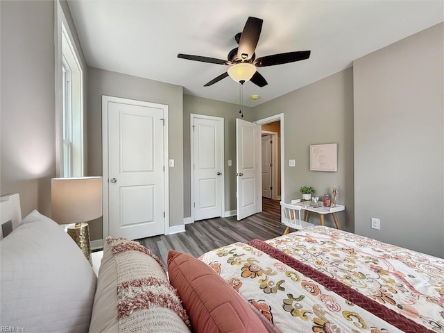 134 Chesterfield Rd, Hampton, VA 23661 - bedroom with wood finished floors, baseboards, and ceiling fan