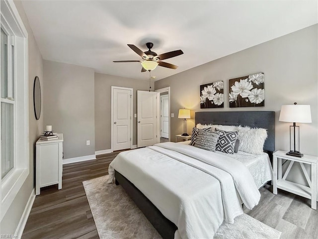 134 Chesterfield Rd, Hampton, VA 23661 - bedroom with wood finished floors, baseboards, and a ceiling fan