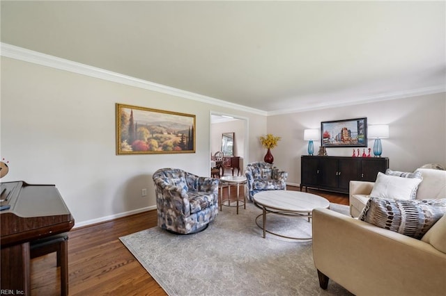 108 Bayview Dr, Yorktown, VA 23692 - living room with crown molding, wood finished floors, and baseboards