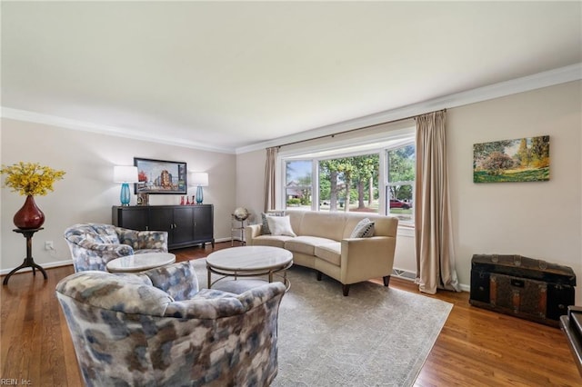 108 Bayview Dr, Yorktown, VA 23692 - living room with crown molding, wood finished floors, and baseboards