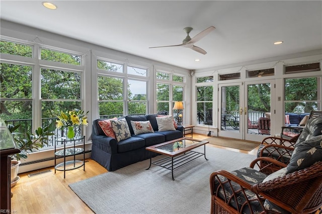 7320 Shirland Ave, Norfolk, VA 23505 - sunroom / solarium with french doors, recessed lighting, and wood finished floors