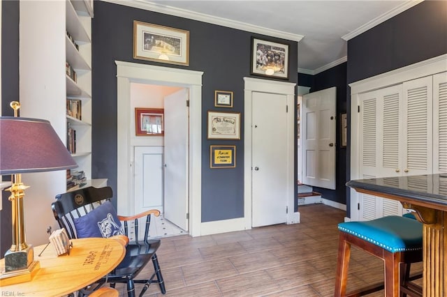 7320 Shirland Ave, Norfolk, VA 23505 - office space with ornamental molding, baseboards, and wood finished floors
