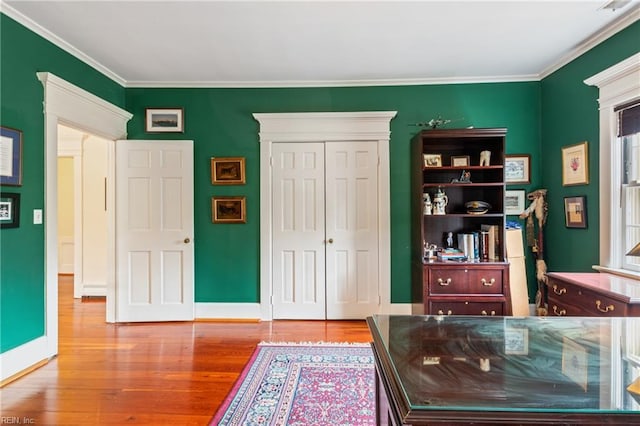 7320 Shirland Ave, Norfolk, VA 23505 - office area with wood finished floors, crown molding, and baseboards