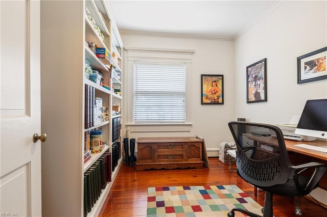 7320 Shirland Ave, Norfolk, VA 23505 - office space with wood finished floors, crown molding, and a baseboard radiator