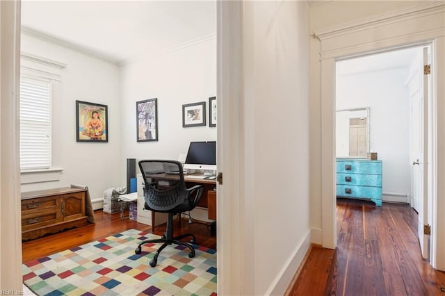 7320 Shirland Ave, Norfolk, VA 23505 - office space featuring wood finished floors, a baseboard radiator, ornamental molding, and baseboards