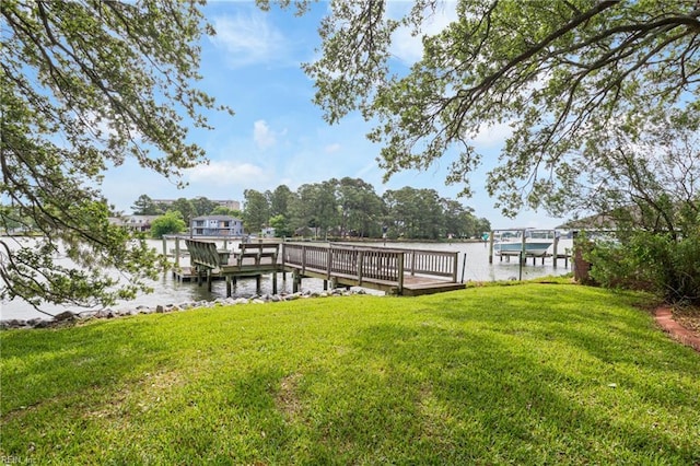 7320 Shirland Ave, Norfolk, VA 23505 - dock area featuring a lawn and a water view