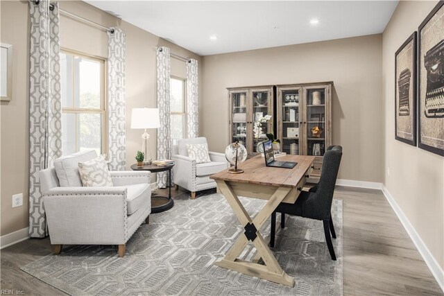 1129 Egret Ln, Suffolk, VA 23434 - office featuring wood finished floors, baseboards, and recessed lighting