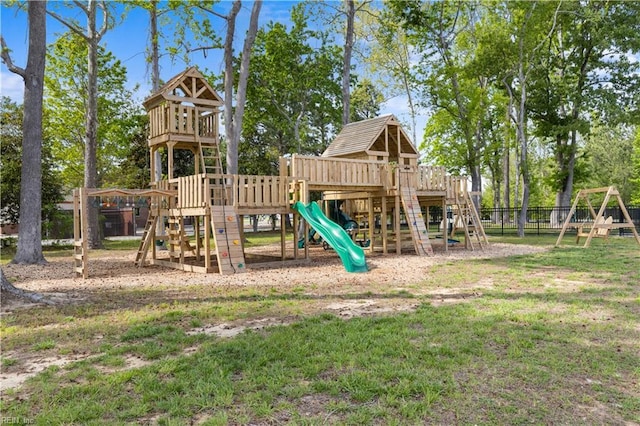 view of community jungle gym