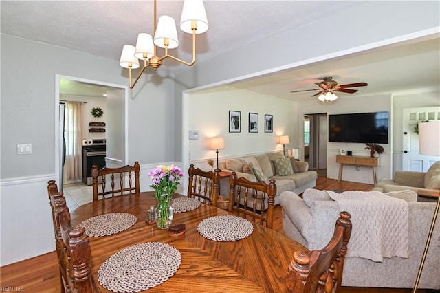 104 Hodges Manor Rd, Portsmouth, VA 23701 - dining room with a chandelier and a ceiling fan