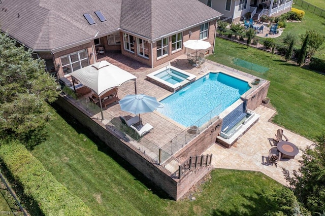 321 Tindalls Ct, Suffolk, VA 23436 - view of pool with a gazebo, a patio, a fire pit, and a pool with connected hot tub