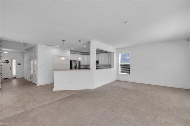 208 Mayberry Ct, Newport News, VA 23601 - unfurnished living room featuring recessed lighting, light carpet, and baseboards
