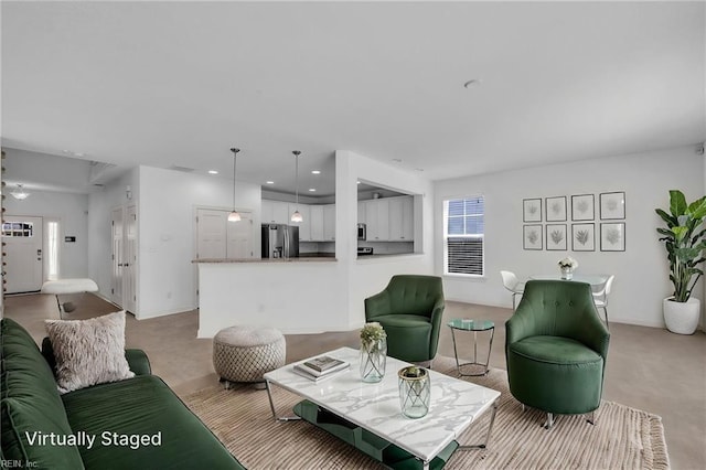 208 Mayberry Ct, Newport News, VA 23601 - living room with light colored carpet and recessed lighting
