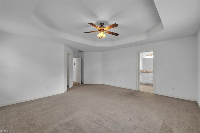 208 Mayberry Ct, Newport News, VA 23601 - carpeted empty room with a tray ceiling, a ceiling fan, baseboards, and ornamental molding