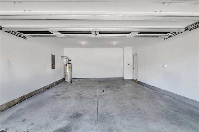 208 Mayberry Ct, Newport News, VA 23601 - garage featuring electric panel, gas water heater, and baseboards