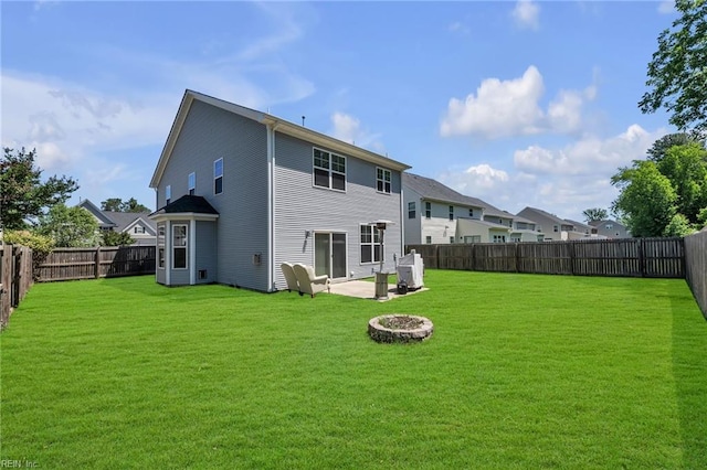 208 Mayberry Ct, Newport News, VA 23601 - back of property featuring a patio and a fire pit