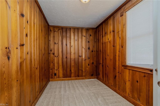 708 Harway Ave, Chesapeake, VA 23325 - carpeted spare room featuring wood walls, a textured ceiling, and baseboards