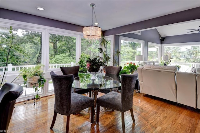 103 Acacia Ct, Williamsburg, VA 23185 - sunroom with vaulted ceiling, wood finished floors, healthy amount of natural light, recessed lighting, and a deck