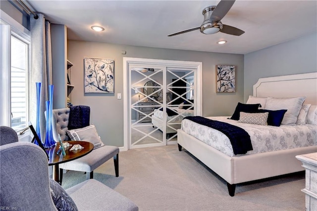 103 Acacia Ct, Williamsburg, VA 23185 - carpeted bedroom featuring ceiling fan and recessed lighting