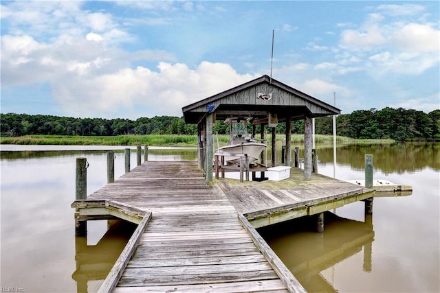 103 Acacia Ct, Williamsburg, VA 23185 - dock area with a water view, boat lift, and a view of trees
